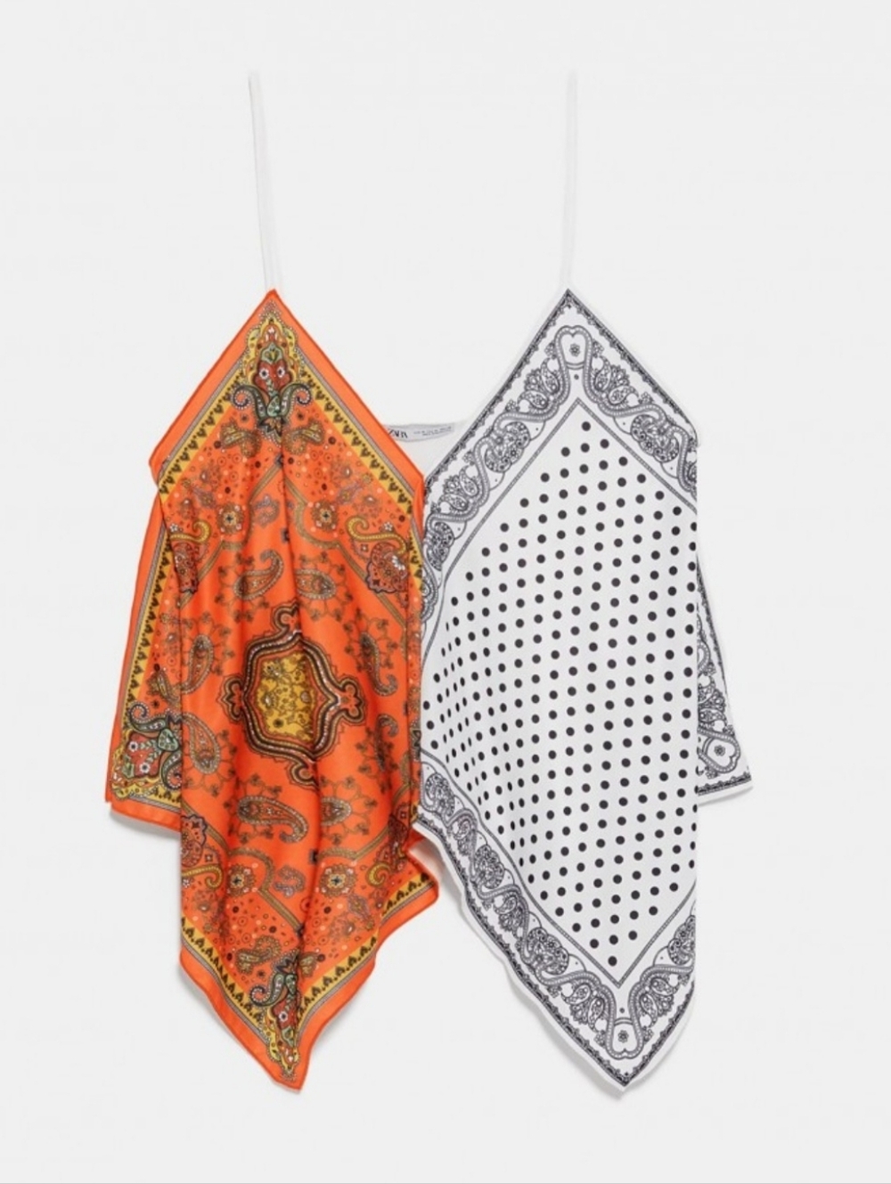 🧡🤍EUC Zara "Festival Ready Bandana🧡🤍Split Patchwork Tank Top" Sz Medium🤍🧡